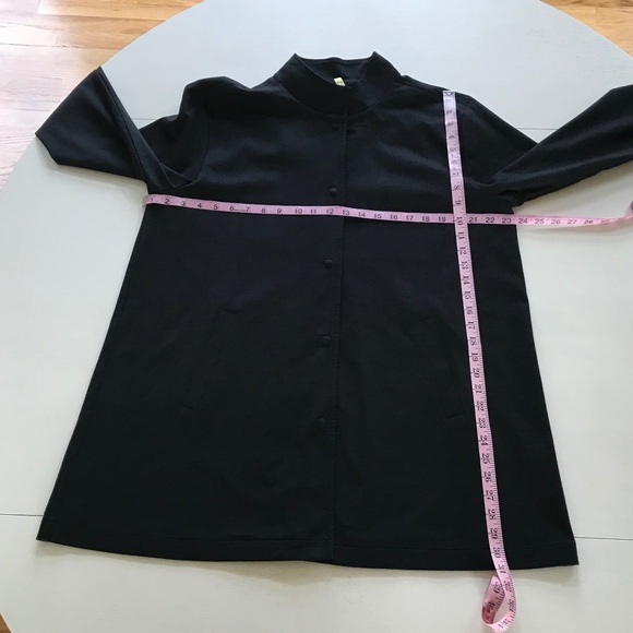 EILEEN FISHER COTTON PONTE STAND COLLAR BLACK JACKET - Picture 5 of 15